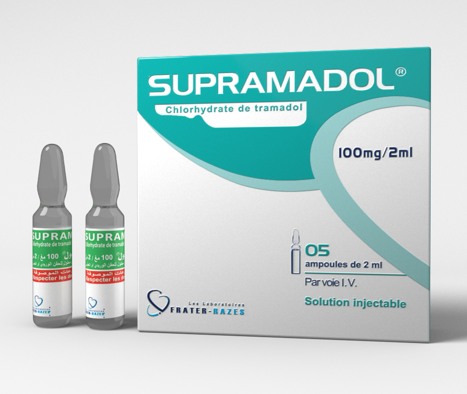 SUPRAMADOL 50MG/ML  SOL. INJ.IM/IV . B/05 ET B/50 AMPOULE DE 02ML (100MG/2ML)