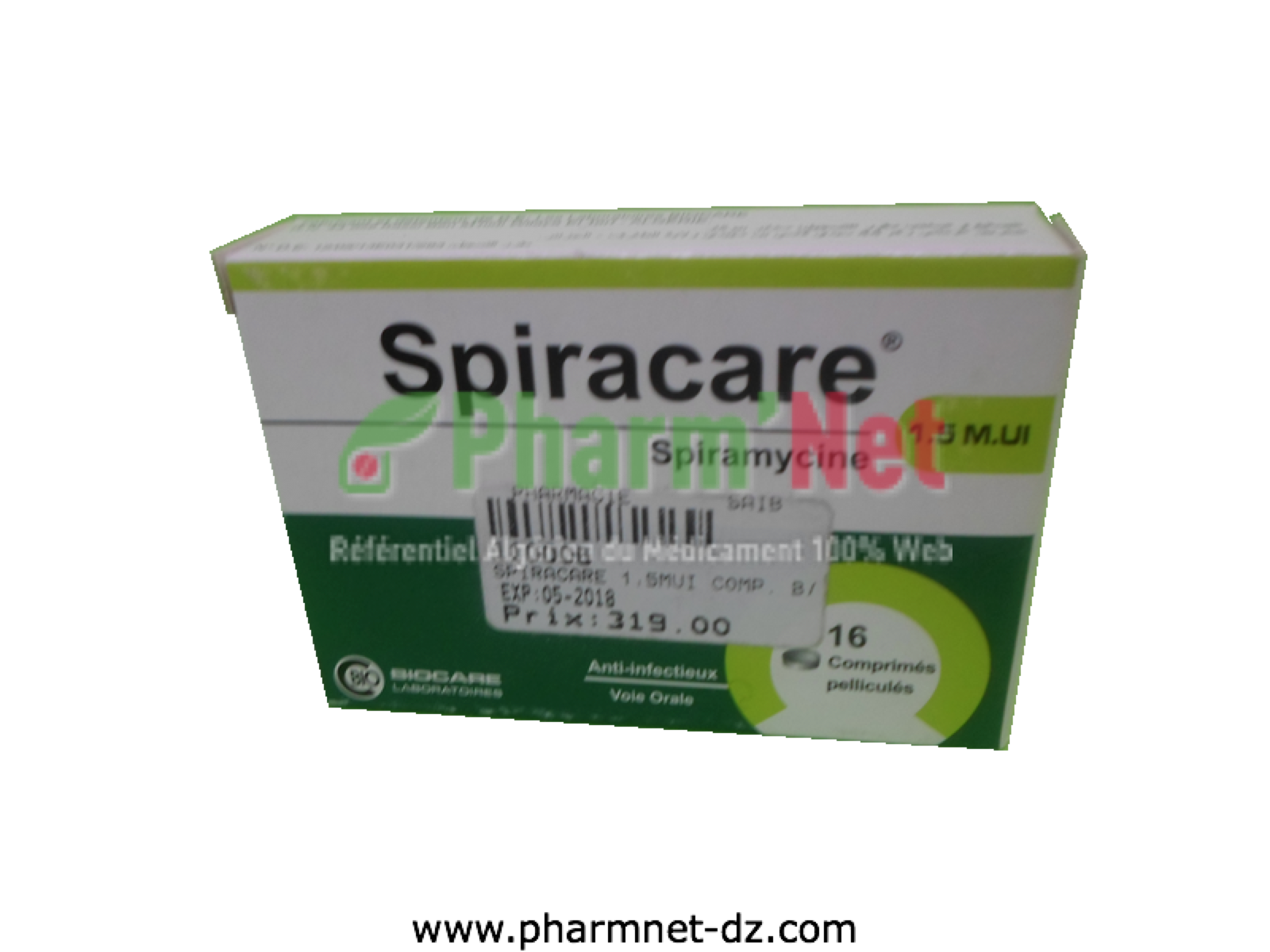 SPIRACARE 1 500 000UI COMP.PELLI. B/16