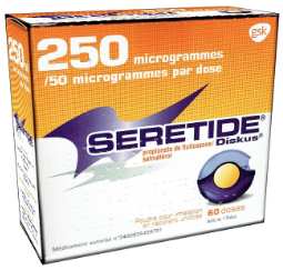 SERETIDE DISKUS 250µG/50µG/DOSE PDRE. P. INHAL. F/60DOSES