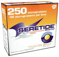 SERETIDE DISKUS 250µG/50µG/DOSE PDRE. P. INHAL. F/60DOSES