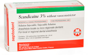 SCANDICAINE 0.03 SOL.INJ B/50CART. DE 1,8ML