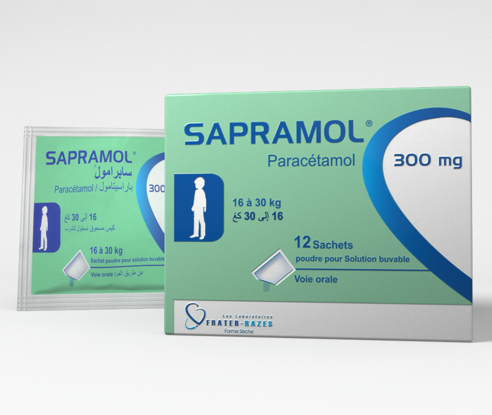 SAPRAMOL 300MG PDRE. SOL. BUV. EN SACH. B/12