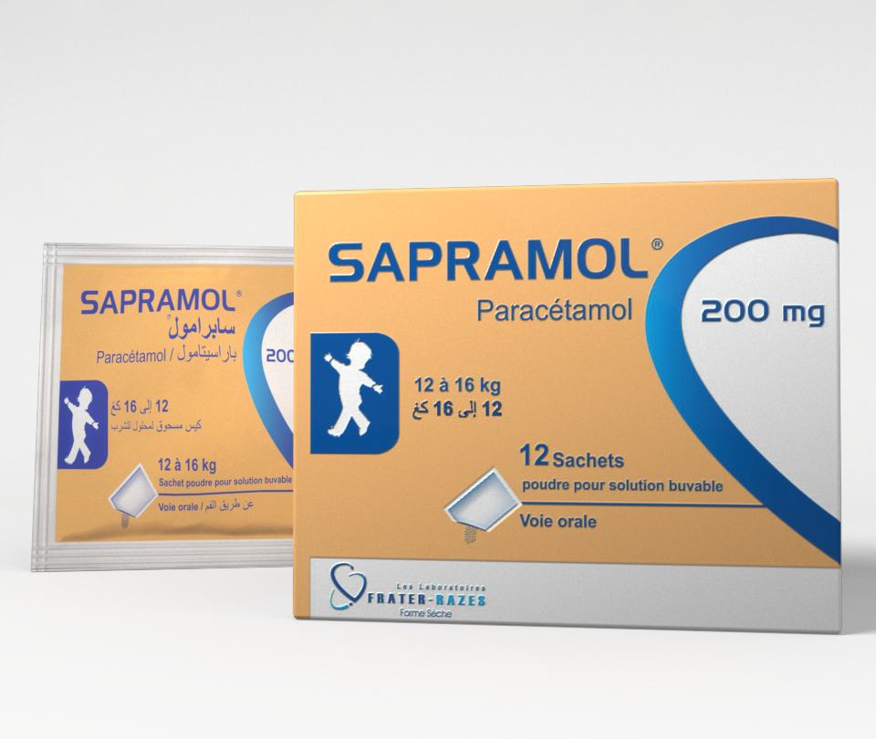 SAPRAMOL 200MG PDRE. SOL. BUV. EN SACH. B/12