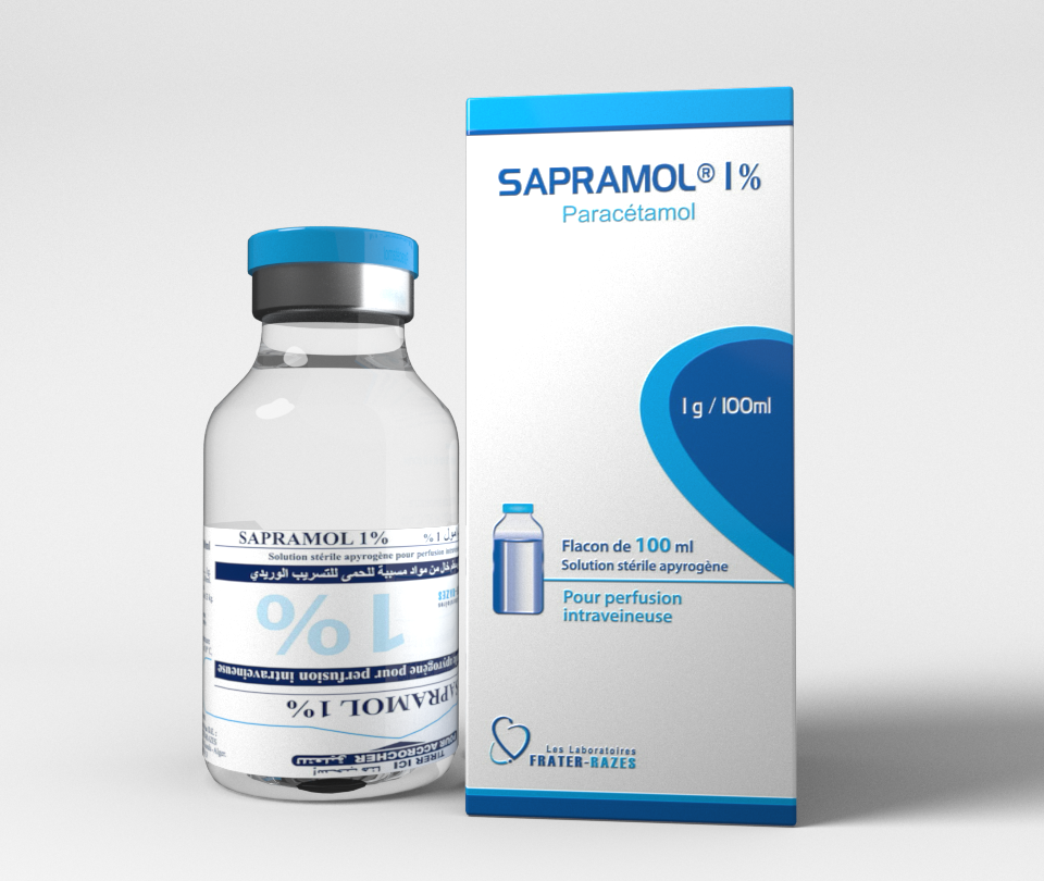 SAPRAMOL 1% (1000MG/100ML) SOL. INJ. P. PERF. IV  FL./100ML (CAISSE DE 12 FL.)