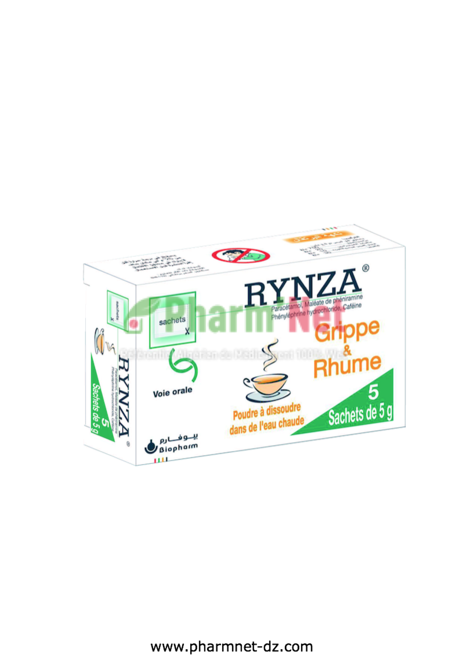 RYNZA 750MG/20MG/10MG/30MG/SACH. DE 5G PDRE. SOL. BUV. EN SACH.-DOSE  B/05 SACH. DE 5G