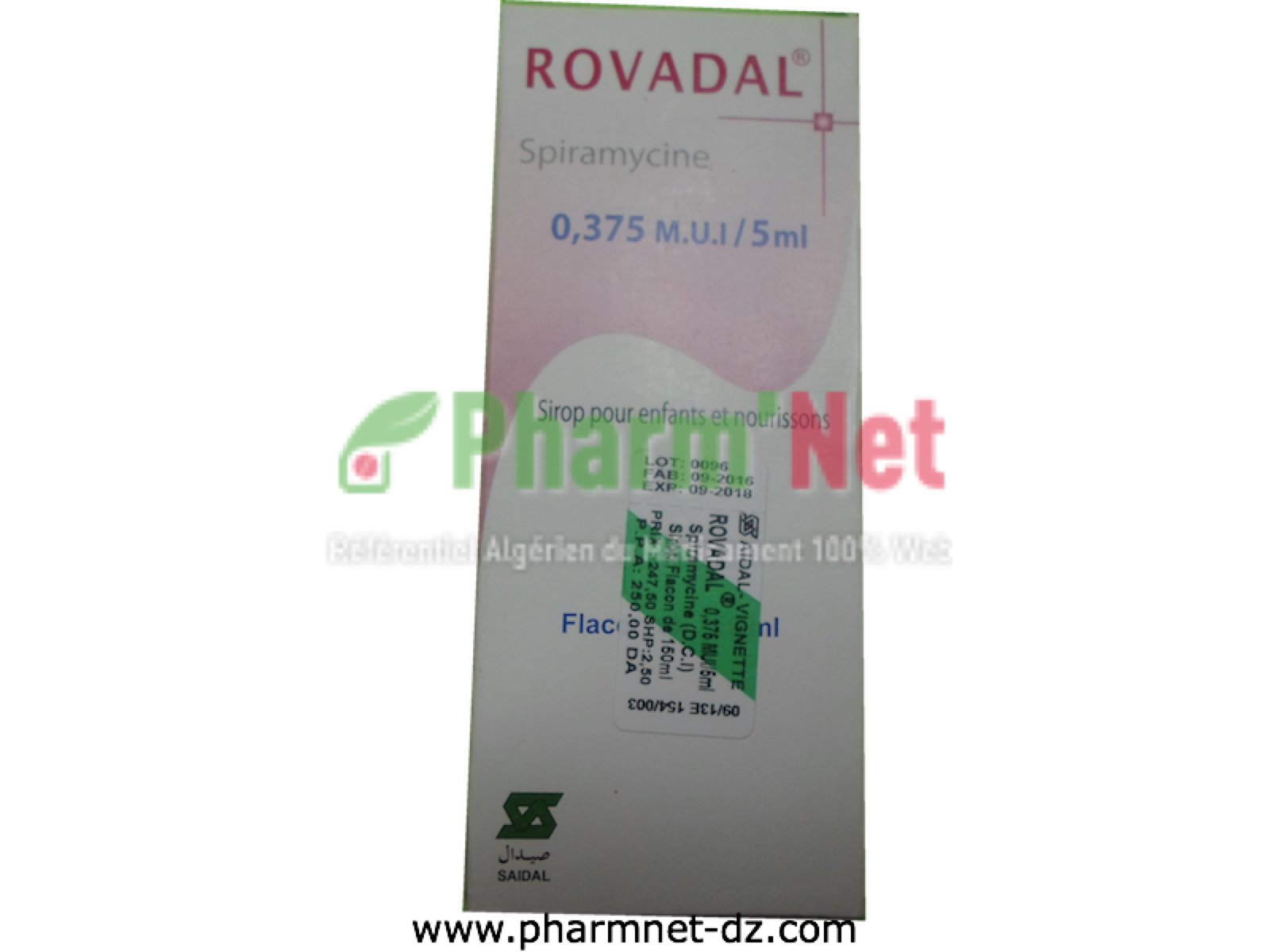 ROVADAL 0,375MUI/5ML SIROP FL./150ML