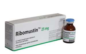 RIBOMUSTIN 2,5MG/ML (APRES RECONSTITUTION) PDRE. P. SOL. A DILIER P. PERF. IV. B/05 FL. DE 25MG -B/01 FL. DE 100MG - B/05 FL. DE 100MG