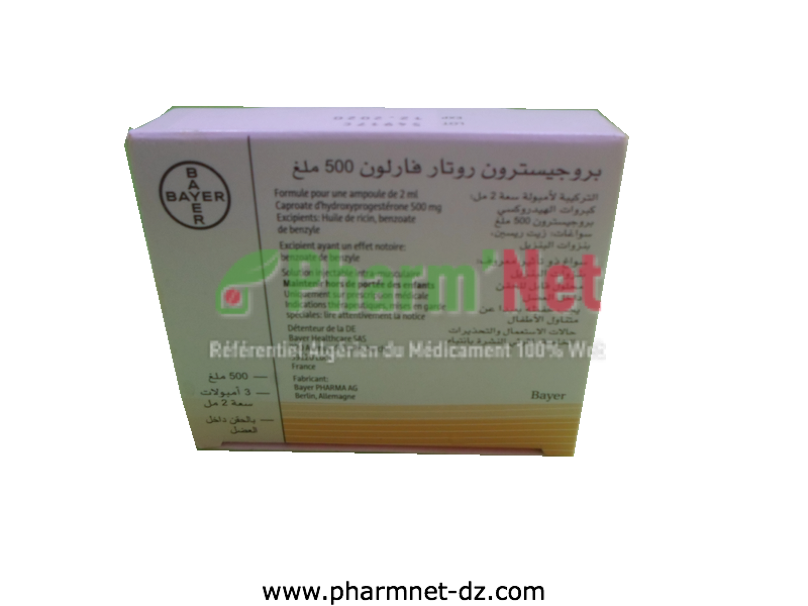 PROGESTERONE RETARD PHARLON 500MG/2/ML SOL.INJ. IM B/3AMP.
