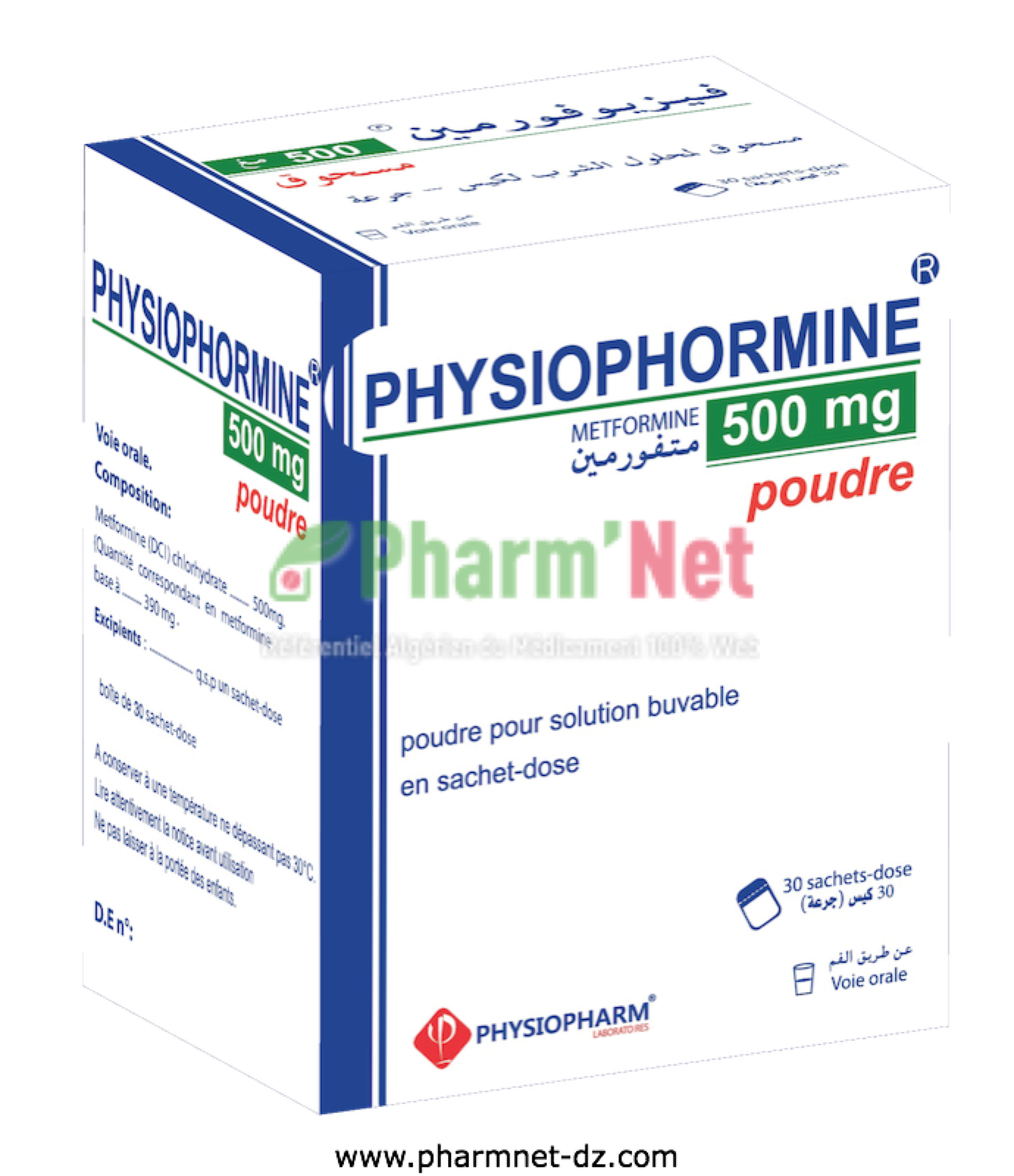 PHYSIOPHORMINE 500MG/SACHET PDRE. P. SOL. BUV. EN SACHET-DOSE B/30 SACHETS