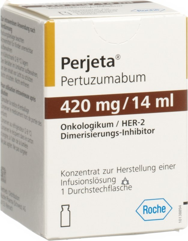 PERJETA 30 MG/ML  SOLUTION à DILUER POUR PERFUSION IV B/ 01 FL DE 14  ML ( 420 MG/14ML)