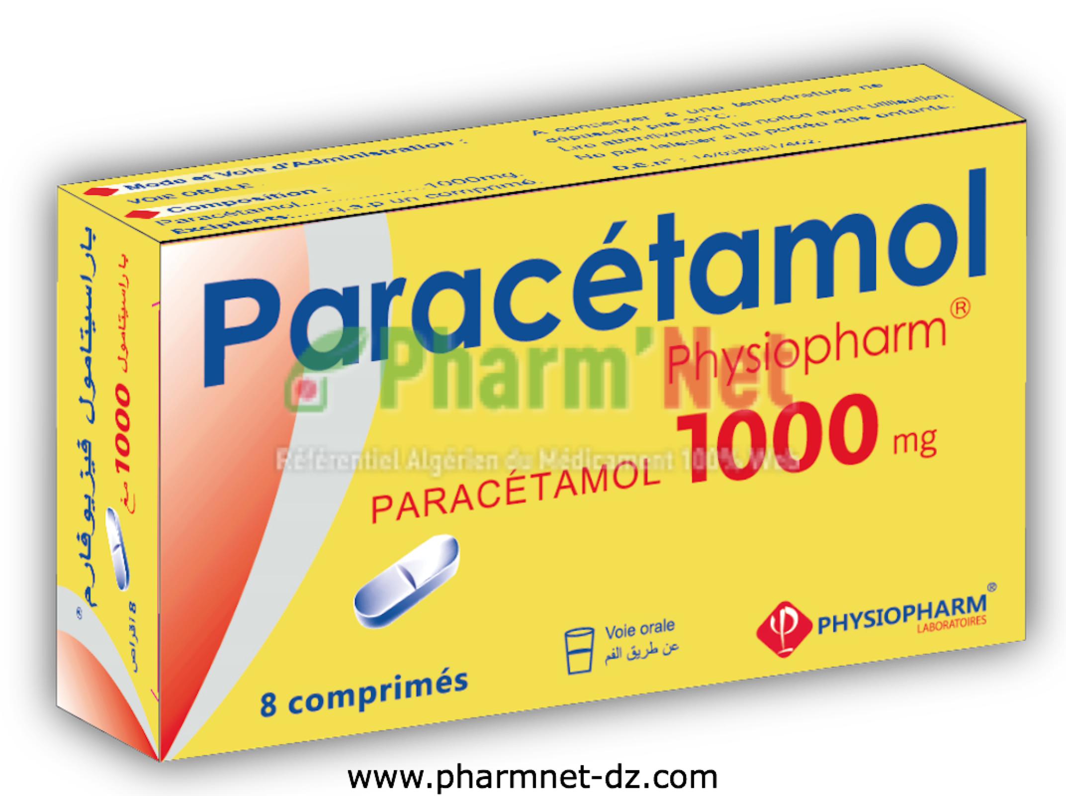 PARACETAMOL PHYSIOPHARM 1G COMP  B/08