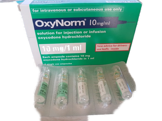 OXYNORM 10 MG /ML                                                                     20MG/2ML SOL POUR  INJ OU  PERFUSION   ( IV/SC) B/ 05 AMPOULES DE 1 ML