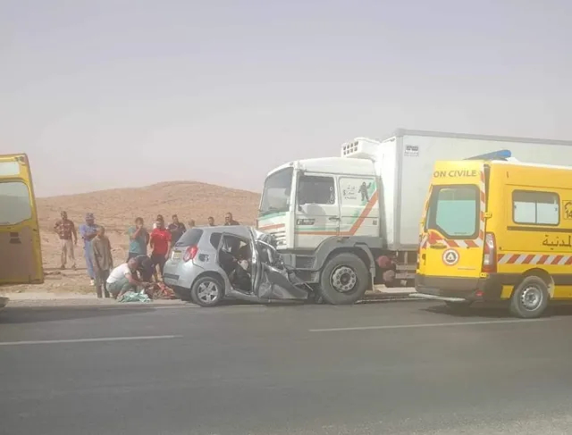 المسيلة: وفاة أربعة أشخاص في اصطدام بين شاحنة وسيارة