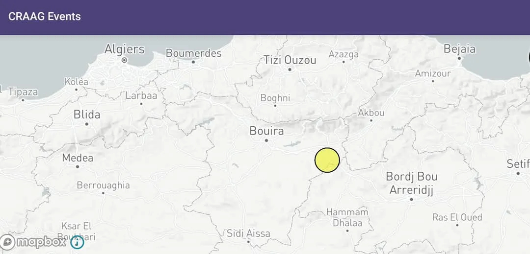 هزة أرضية بولاية البويرة