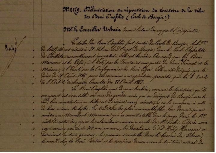 Aperçus historique sur la tribu des Ath Waghlis: