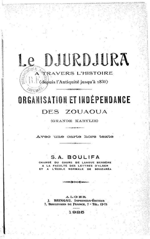 Le Djurdjura à travers l'histoire : depuis l'Antiquité jusqu'à 1830