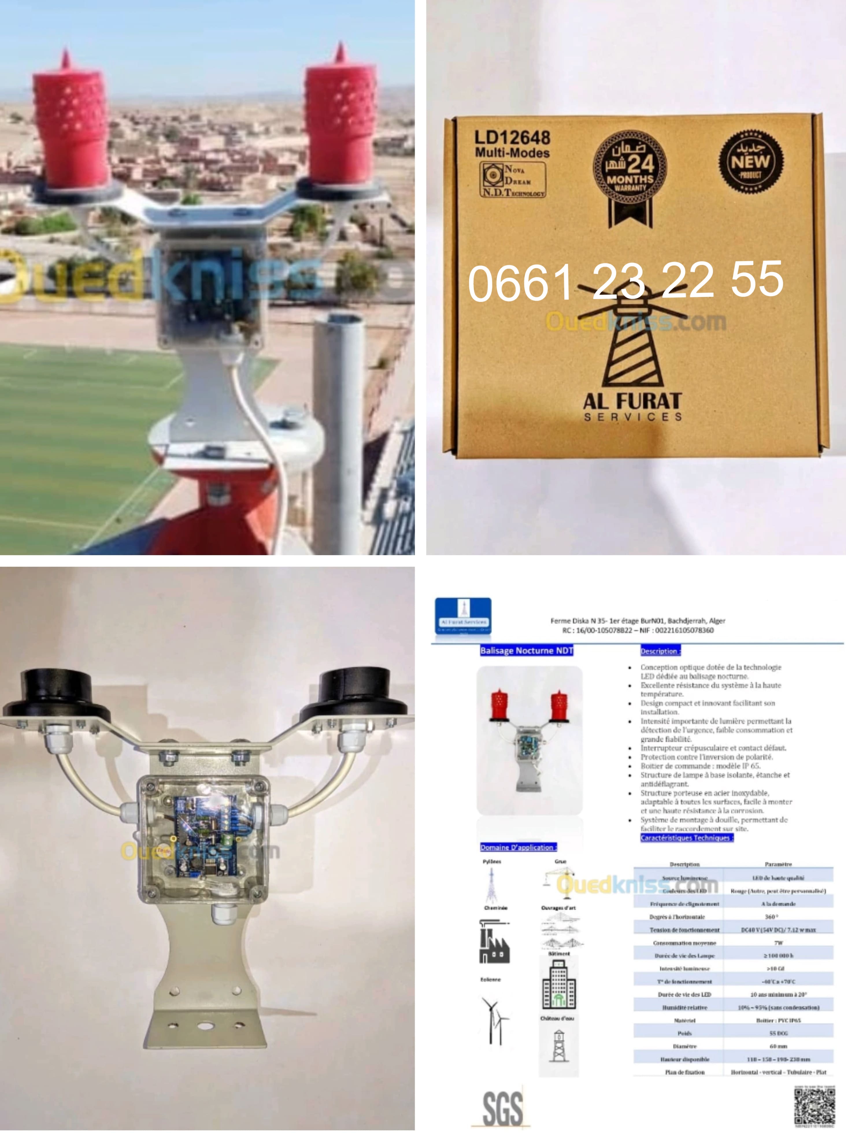 LAMPE BALISAGE NOCTURNE BALISE AERIEN LED DE SECURITE LED