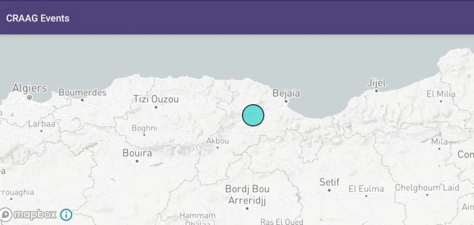 هزة أرضية بشدة 3 درجات بولاية بجاية