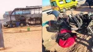 Algérie (Hassi Messaoud/Ouargla) -  11 morts dans un accident de la route  Mini bus contre semi-remorque