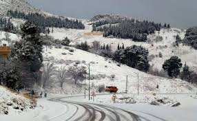 Algérie (Sétif) -  Chutes de neige sur les hauteurs de la wilaya