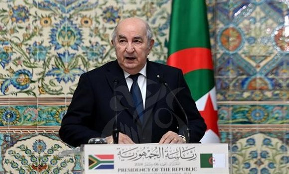 Le président de la République souligne la convergence de vues entre l'Algérie et l'Afrique du sud concernant les questions régionales et internationales