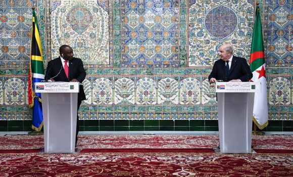 Le président de la République et son homologue sud-africain réaffirment leur soutien inconditionnel au droit du peuple palestinien à l'établissement de son Etat indépendant