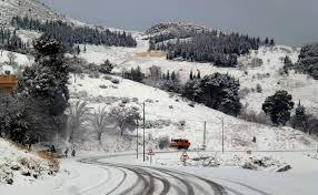 Algérie (Sétif) -  Chutes de neige sur les hauteurs de la wilaya