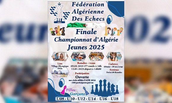 Championnat d'Algérie des échecs des jeunes talents à Oran: illustration des échéphiles Béjaouis