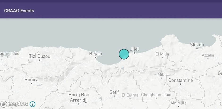 هزة أرضية بشدة;3.8 درجات على سلم ريشتر شمال العوانة ولاية جيجل