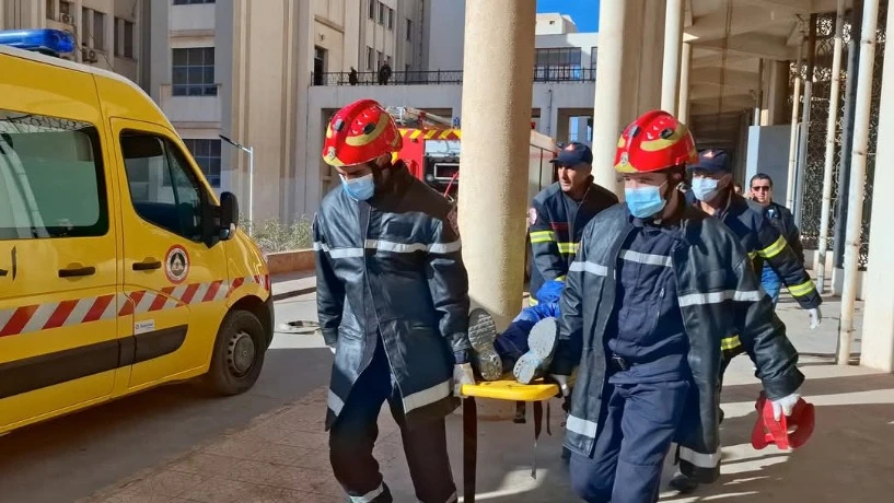 تفعيلا لمخطط النجدة الاستعجالي..مستشفى أول نوفمبر بوهران يجند امكانياته الطبية   في حادث انفجار افتراضي