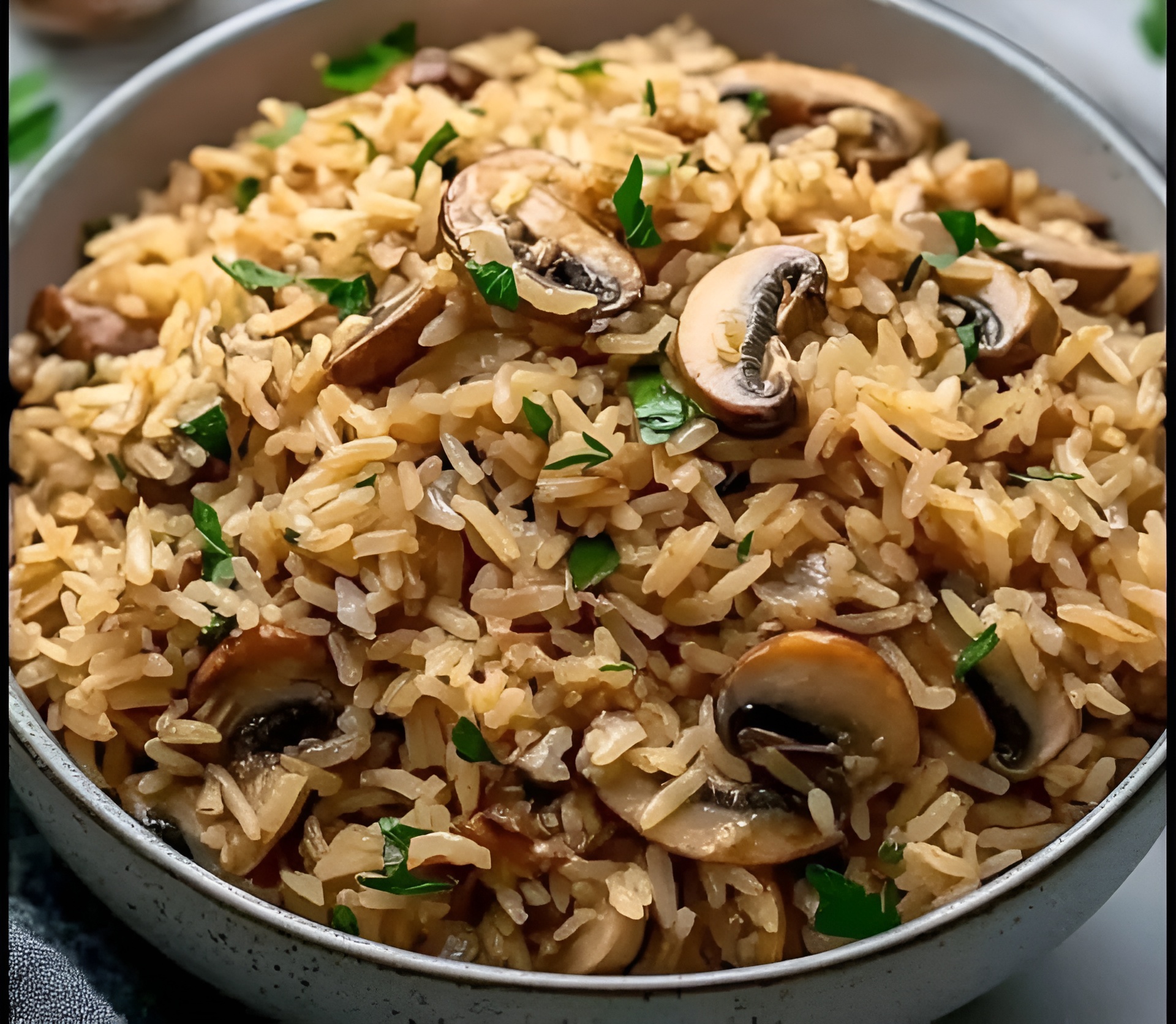 وصفة للأرز مع الفطر.