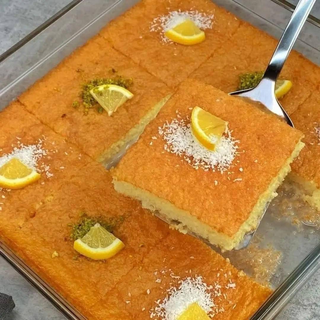 بسبوسة 3 ملاعق بمذاق لا يقاوم 🧡