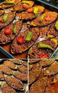 باذنجان محشى باللحمه المفرومه