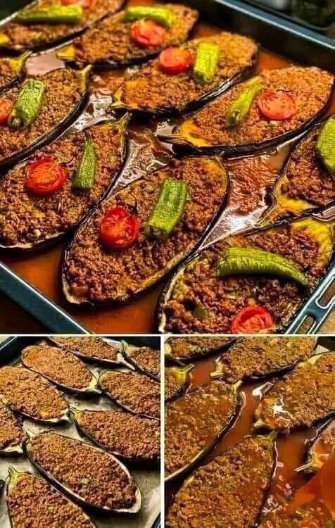 باذنجان محشى باللحمه المفرومه