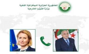 Attaf reçoit un appel téléphonique de la vice-présidente de la Commission européenne