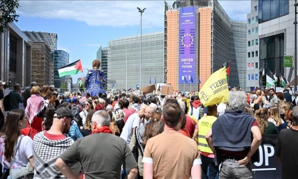Génocide à Ghaza : importante manifestation à Bruxelles pour exiger la suspension de l'accord UE-entité sioniste
