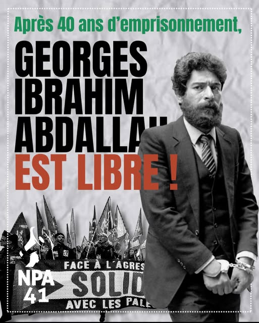 Communiqué : Victoire pour Georges Ibrahim Abdallah !