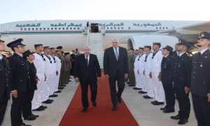 Arrivée du président de la République à Rome pour une visite officielle en Italie 