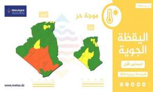 Vague de chaleur et pluies orageuses dans plusieurs wilayas du pays mercredi et jeudi