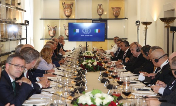 Le président de la République copréside avec Mme Meloni à Rome la 5e  session du Sommet intergouvernemental algéro-italien de haut niveau