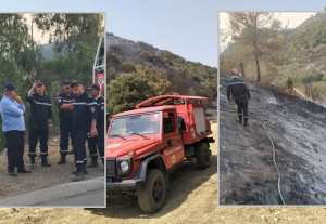 Béjaïa: Bourelaf supervise l'intervention d'extinction de l'incendie survenu à Taourirt Ighil