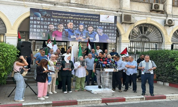 Sit-in de solidarité à Alger pour dénoncer l'assassinat de journalistes palestiniens par l'occupant sioniste