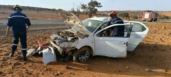 إصابة شخصين في حادث إنحراف و انقلاب سيارة بسعيدة