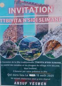 La fête traditionnelle de Sidi Slimane, appelée  Tsviyita  ou  Tsabyitha