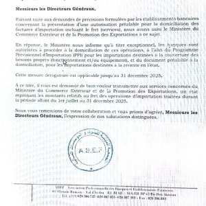 L’ABEF vient de communiquer une note importante