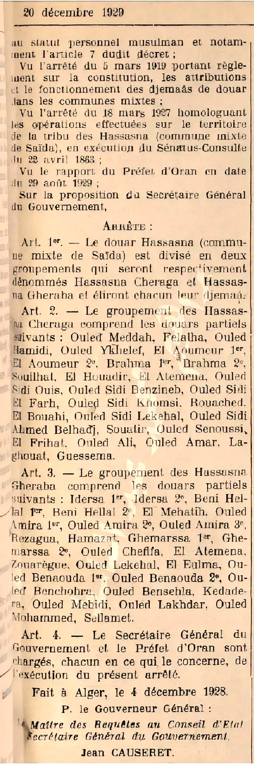 عرش الحساسنة بولاية سعيدة