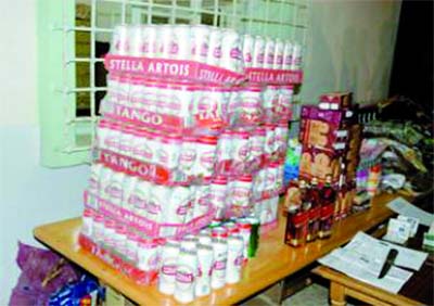 Saisie de 543 bouteilles de boissons alcoolisées