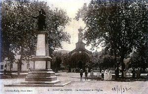 Pont de l'Isser - Le Monument et l'Eglise (1932)