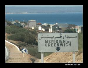 Le méridien de Greenwich à Stidia Plage