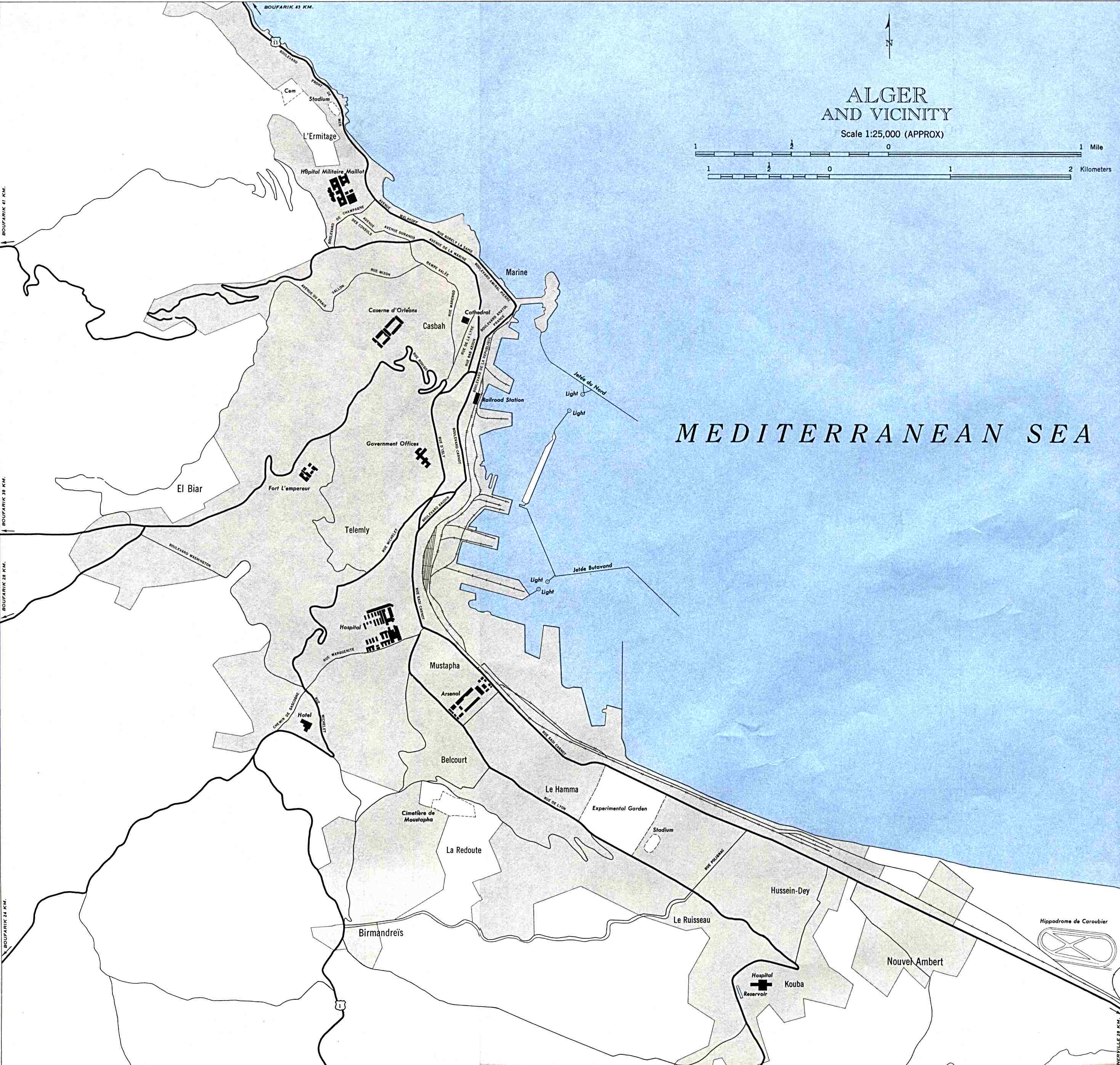 Alger et proximité, échelle 1:25.000